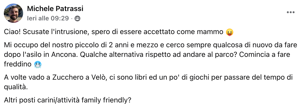 Post Facebook originale che ha ispirato questo articolo