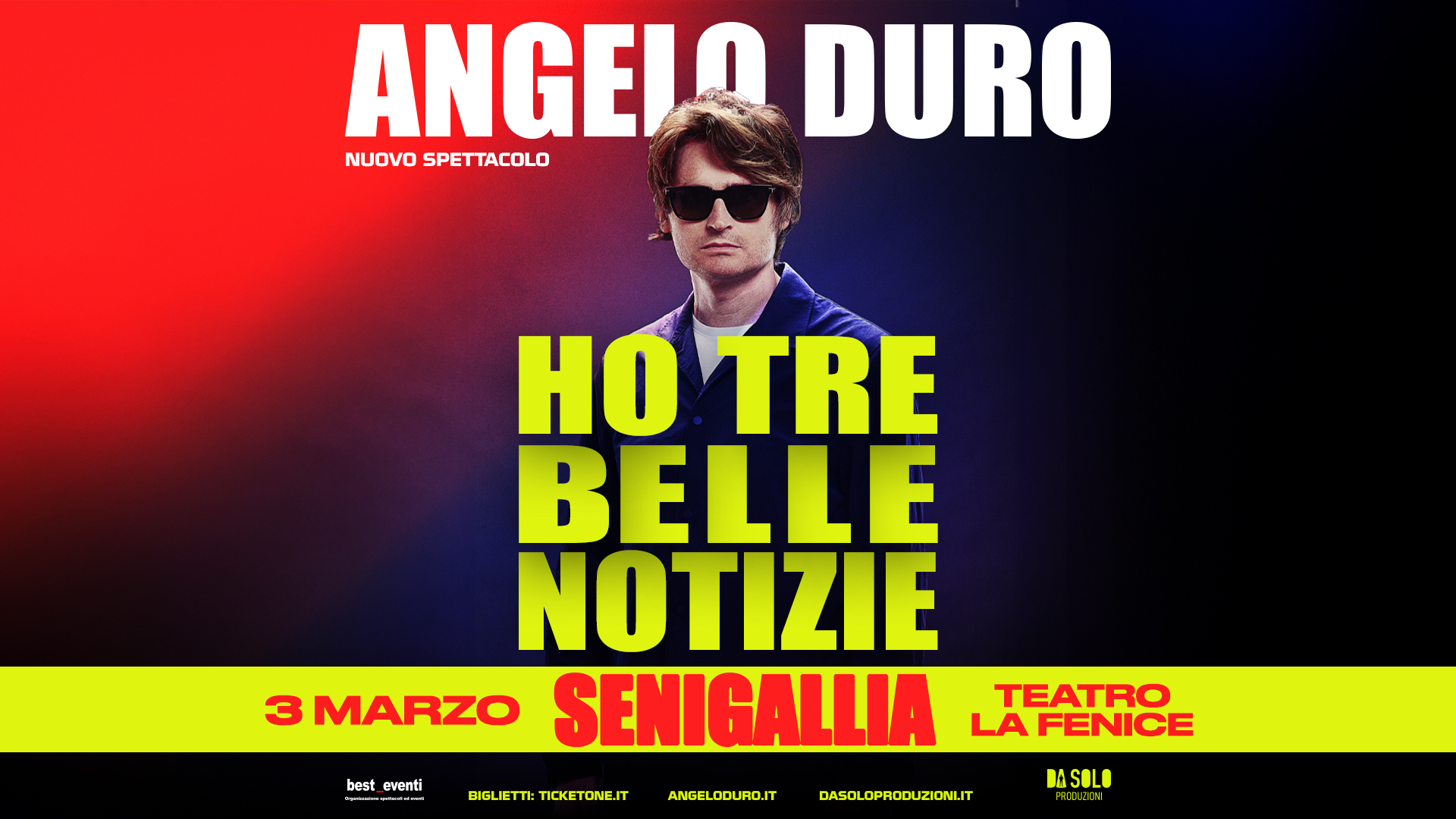 Angelo Duro - 3 e 4 MARZO - Senigallia, Teatro La Fenice