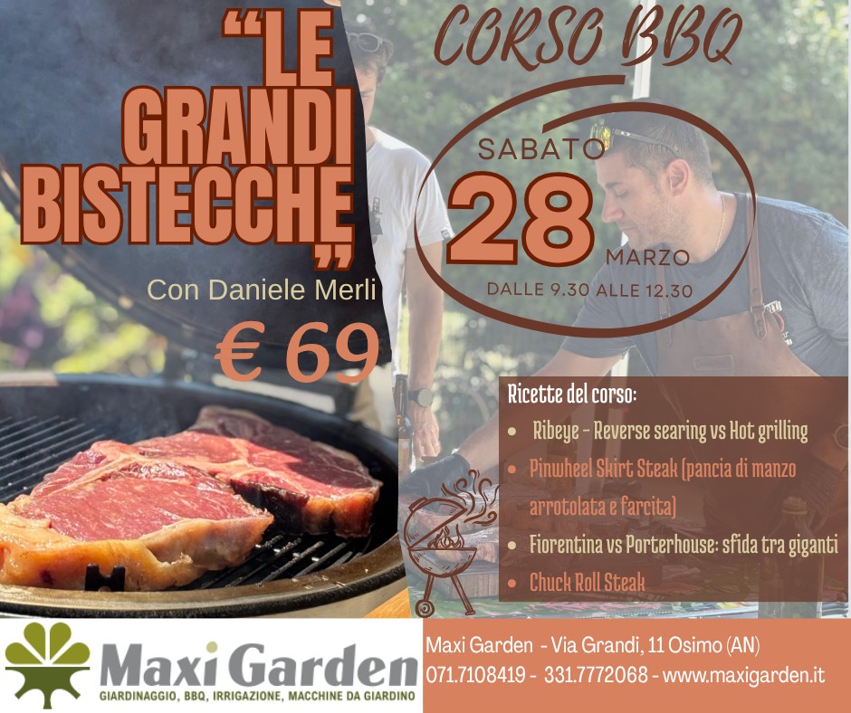 Corso bbq "LE GRANDI BISTECCHE" con Daniele Merli - Sabato 28/03/26
