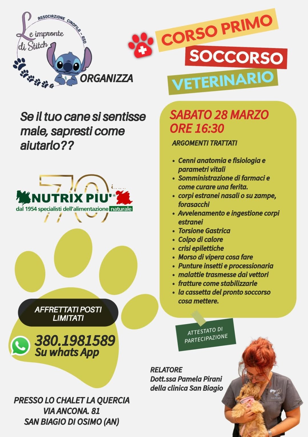 Corso primo soccorso veterinario