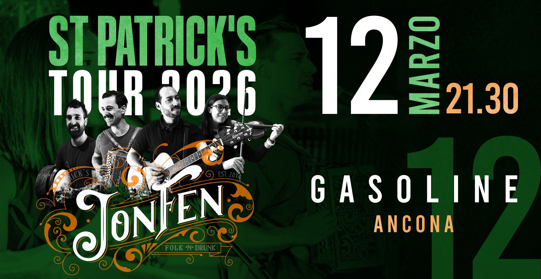 °JonFen° St. Patrick's TOUR 2026 @ Gasoline, Ancona
