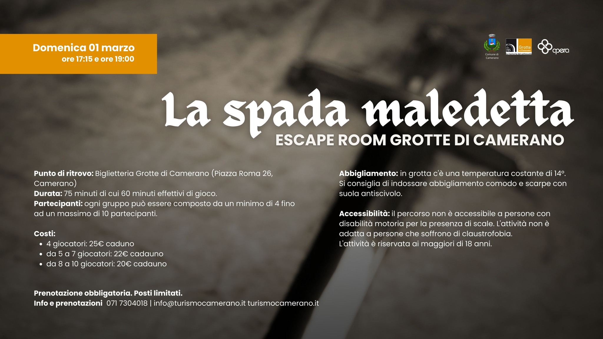 LA SPADA MALEDETTA - escape room alle Grotte di Camerano