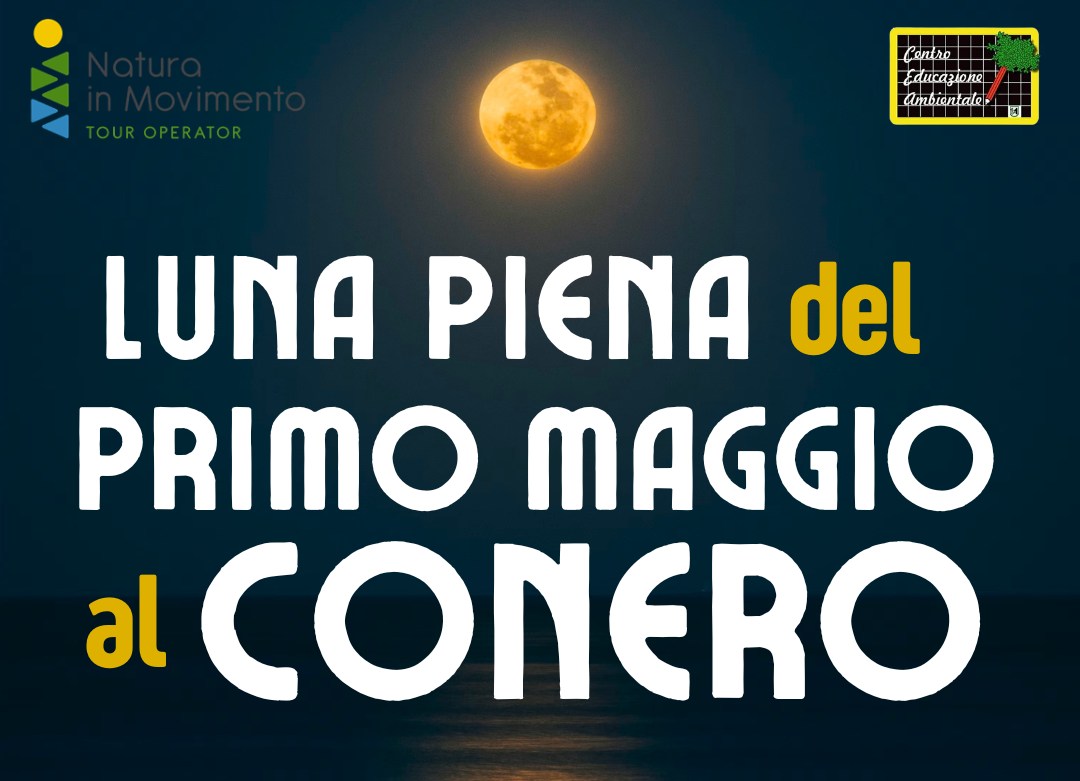1 MAGGIO -La Luna piena  tra monte e mare ▲ Monte Conero