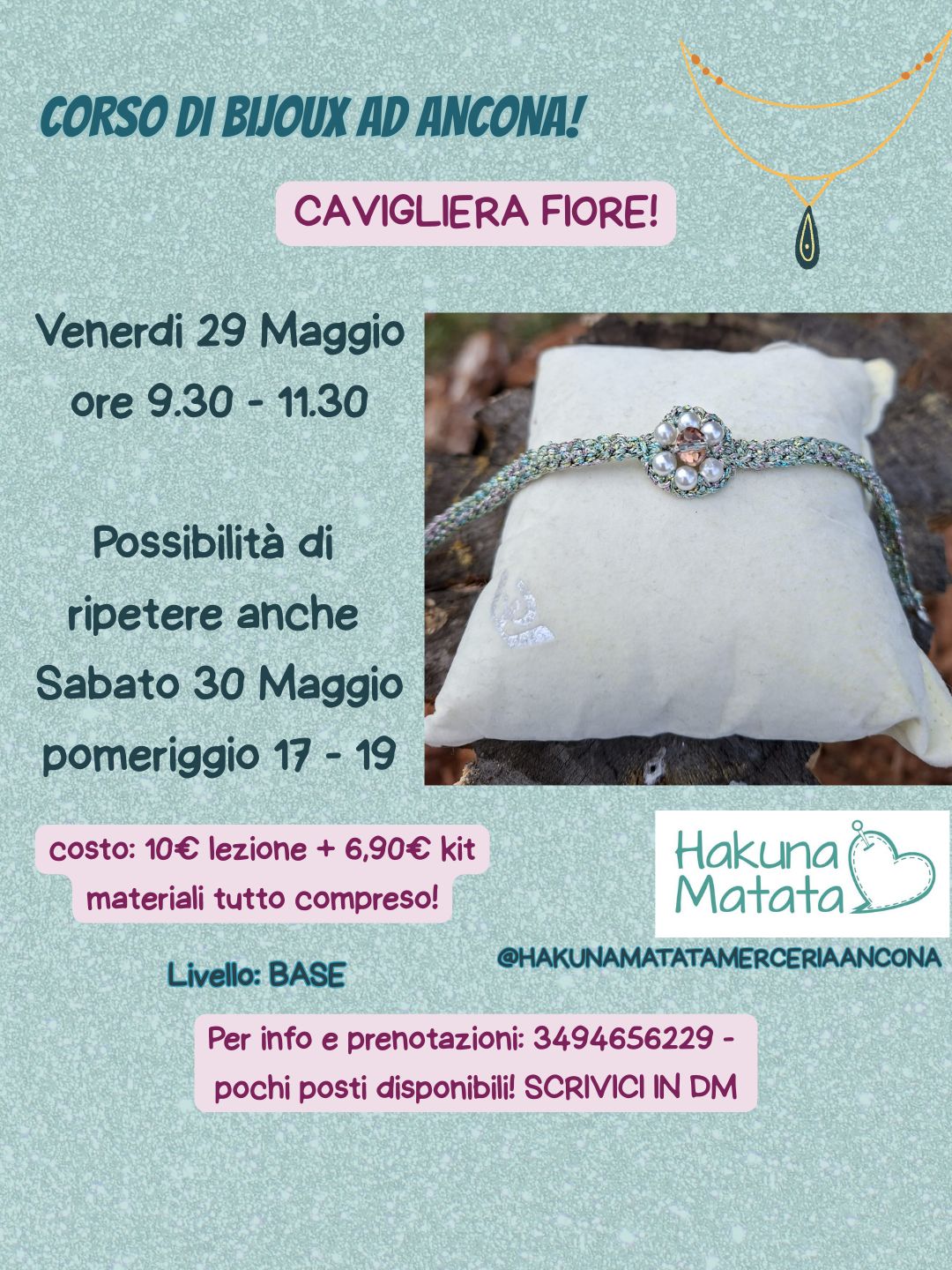 corso bijoux ad Ancona: CAVIGLIERA FIORE - Hakuna Matata Merceria