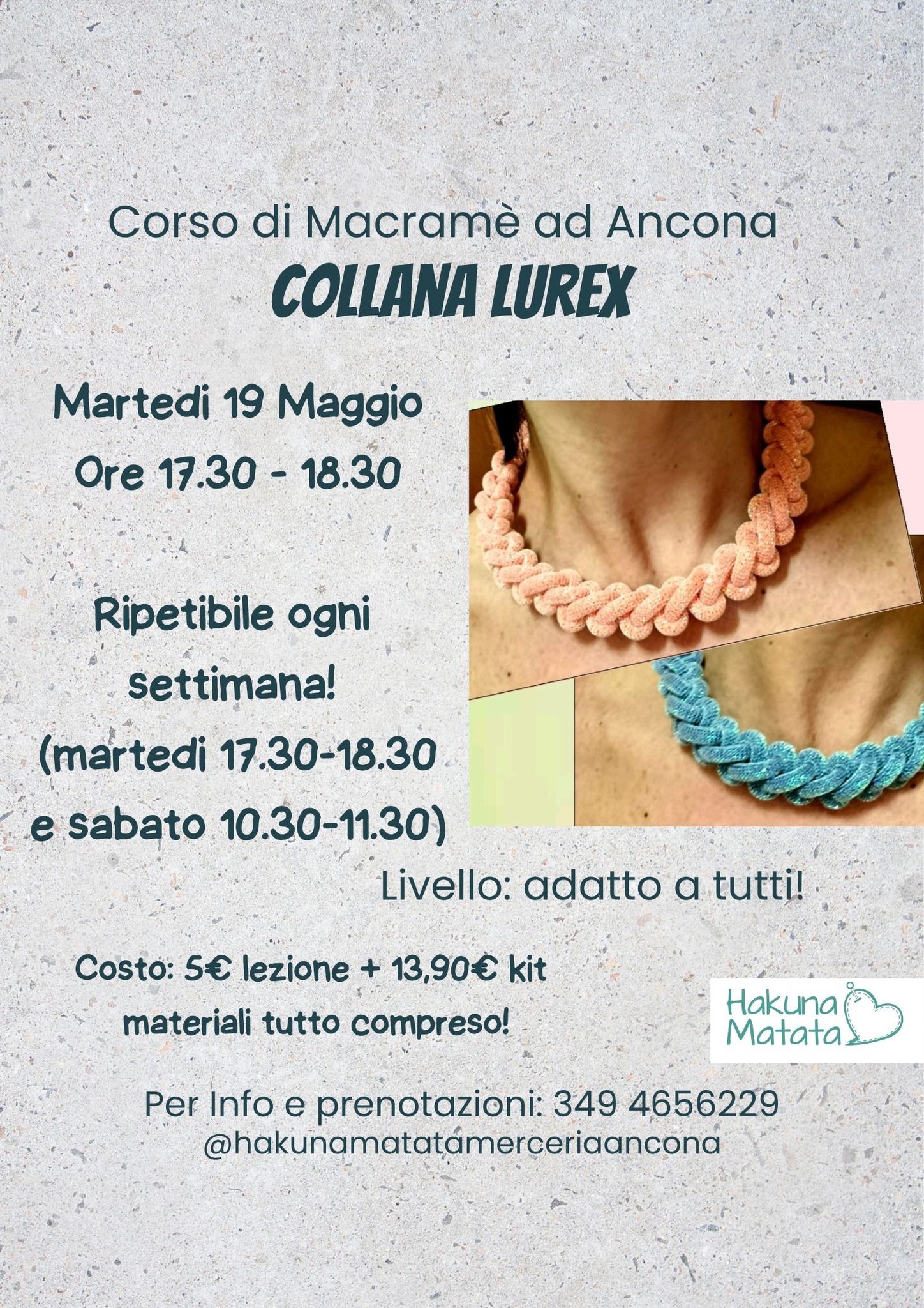 corso bijoux ad Ancona! collana lurex! adatto a tutti