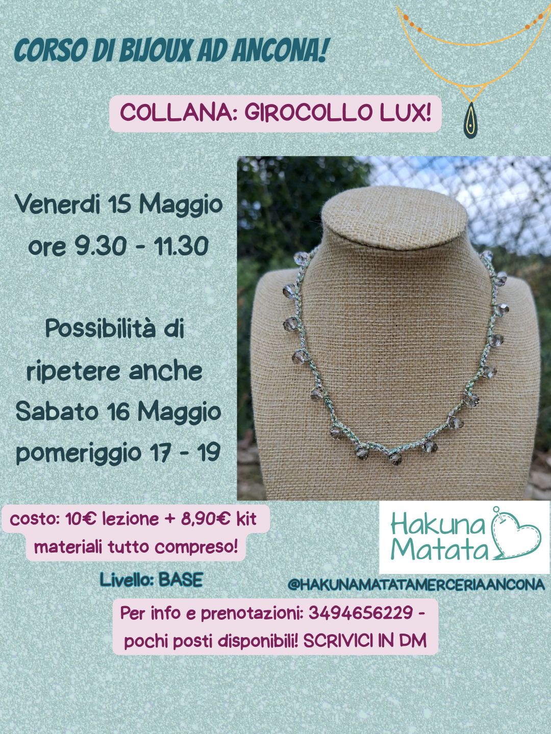 corso bijoux ad Ancona: GIROCOLLO LUX - Hakuna Matata Merceria