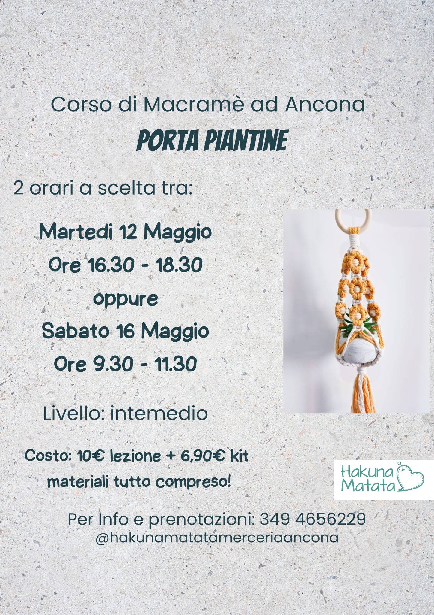 corso macramè ad Ancona: porta piantine!