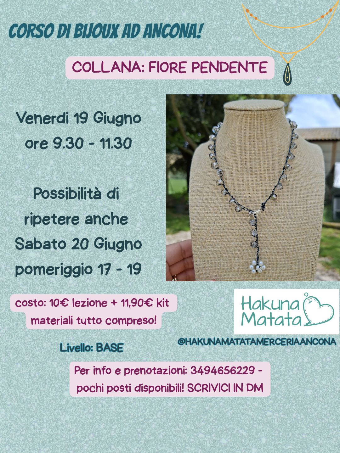 corso bijoux ad Ancona: COLLANA FIORE PENDENTE - Hakuna Matata Merceria