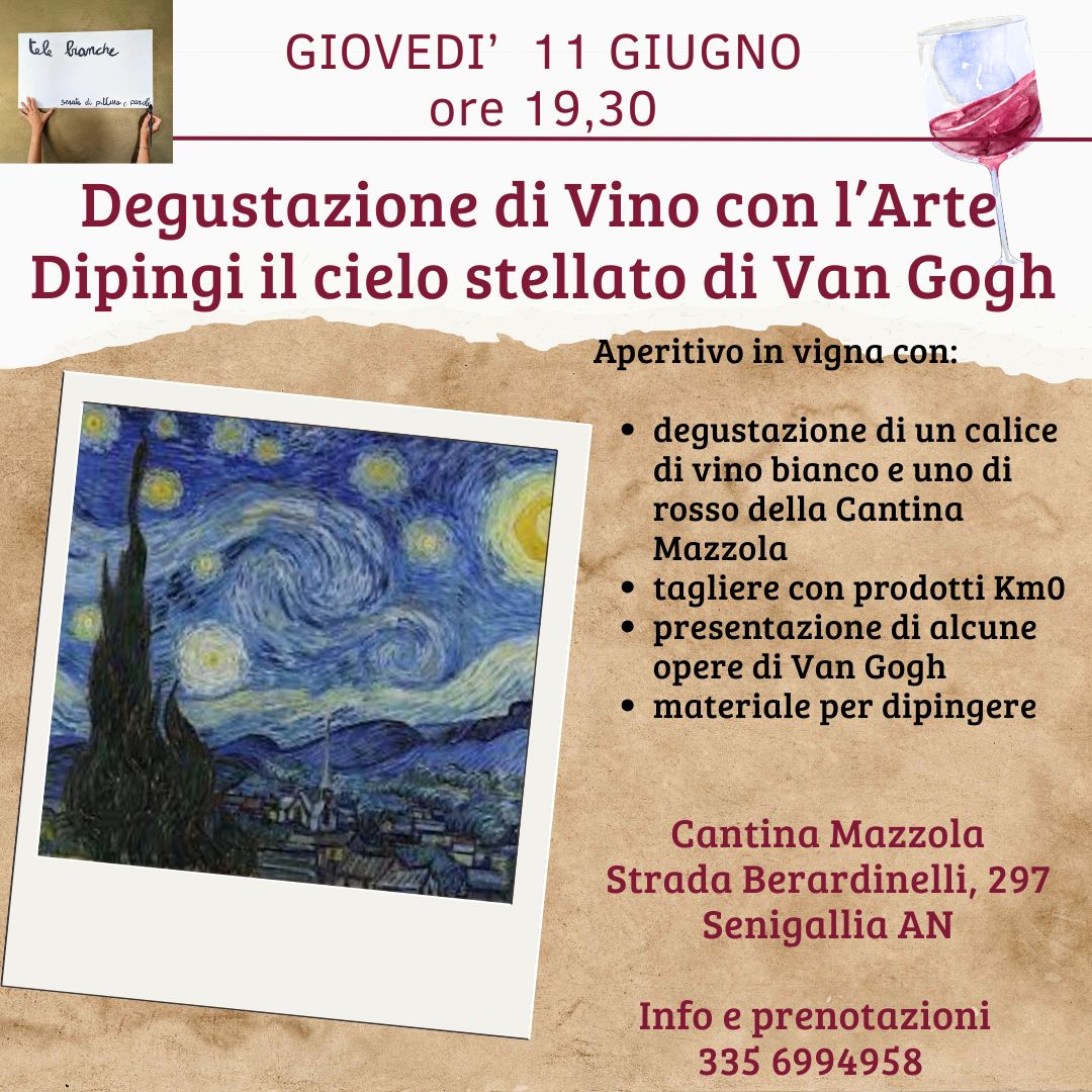 Degustazione con l'Arte- dipingi il cielo stellato di Vincent Van Gogh