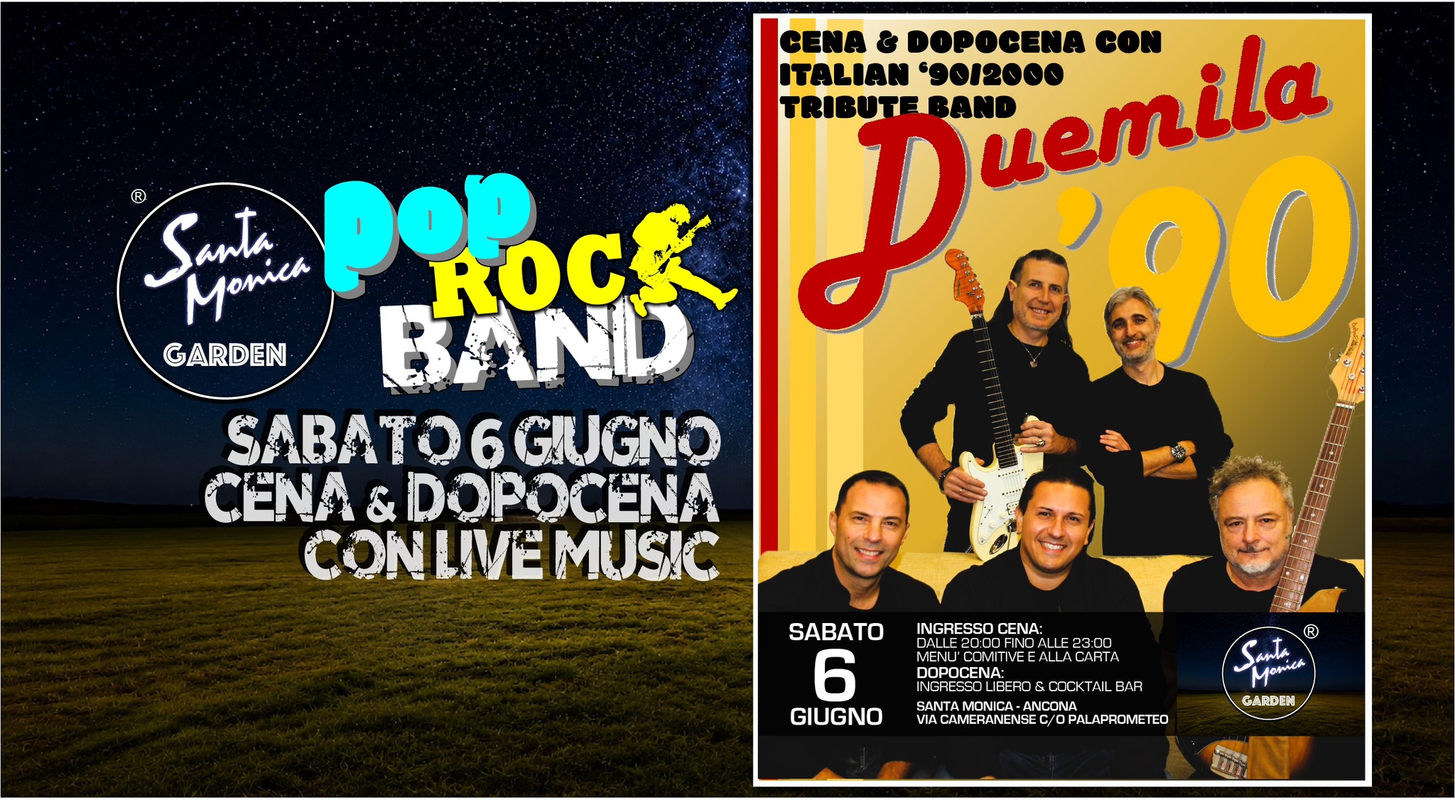 Duemila90 • le hit italiane anni 90-2000 • Cena & dopocena con live music