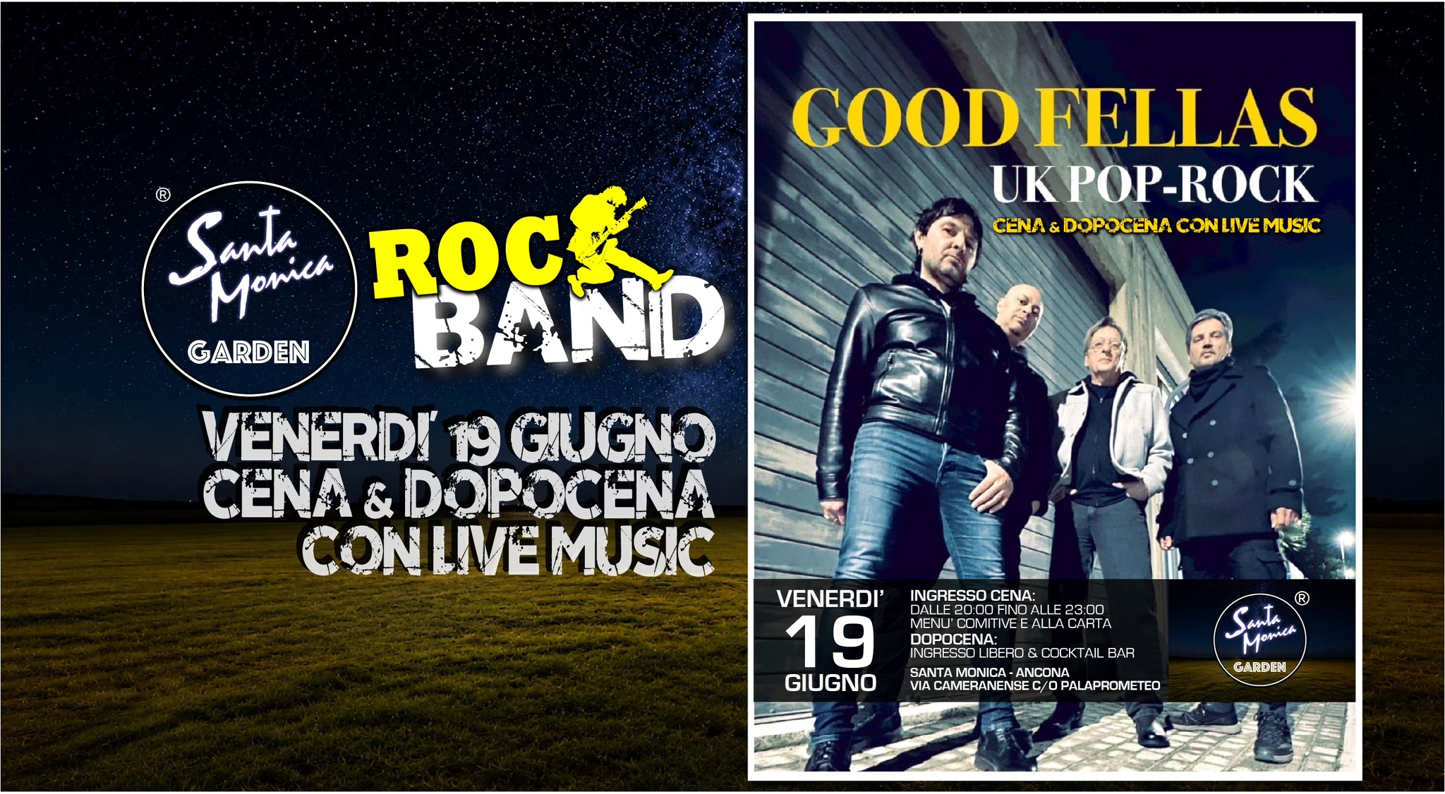 GoodFellas • UK Pop-Rock Band • Cena & dopocena con live music