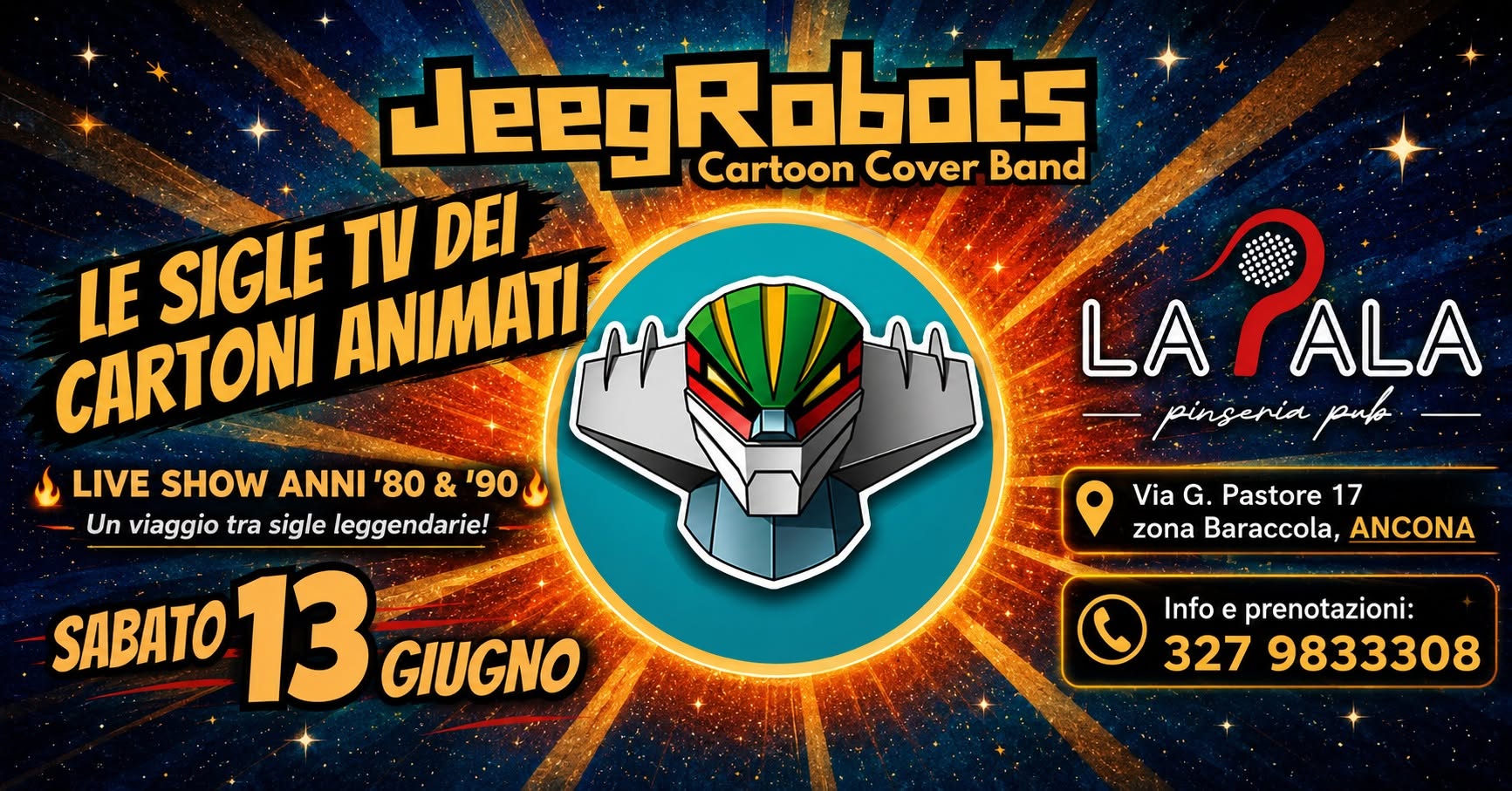 JeegRobots live a La Pala – Le sigle TV dei cartoni animati anni ’80 e ’90