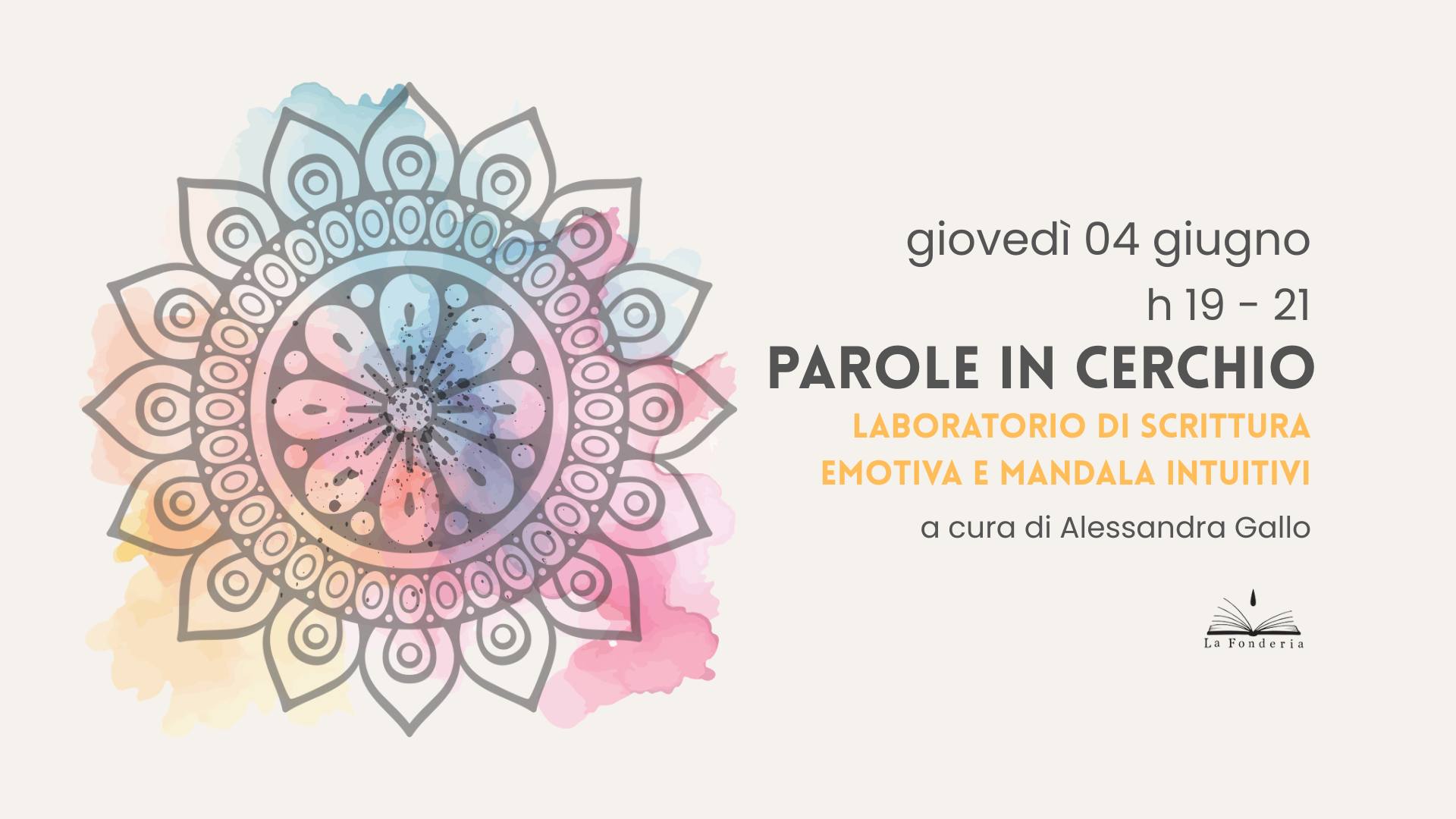 PAROLE IN CERCHIO laboratorio di scrittura emotiva a cura di Alessandra Gallo